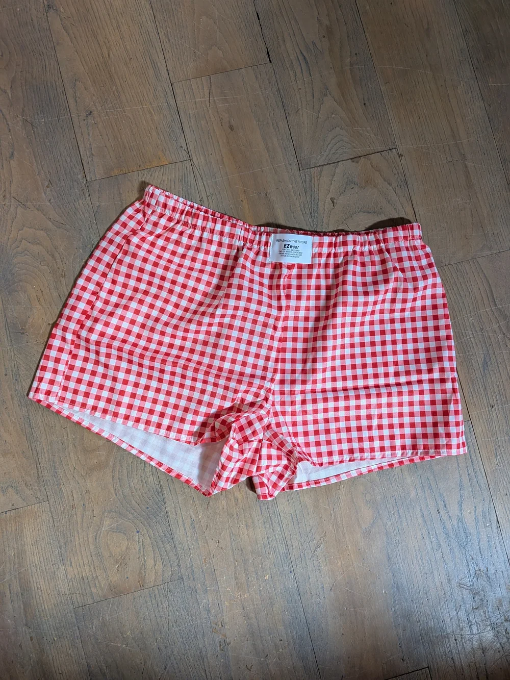 ✨5 For $25 SHEIN Red Gingham Athletic Lounge Shorts - Picture 2 of 3